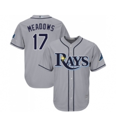 Youth Tampa Bay Rays #17 Austin Meadows Replica Grey Road Cool Base Baseball Jersey