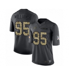 Youth New York Jets #95 Quinnen Williams Limited Black 2016 Salute to Service Football Jersey