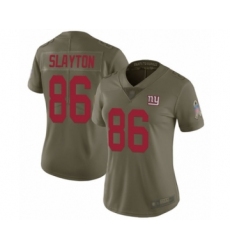 Women's New York Giants #86 Darius Slayton Limited Olive 2017 Salute to Service Football Jersey