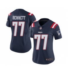 Women's New England Patriots #77 Michael Bennett Limited Navy Blue Rush Vapor Untouchable Football Jersey