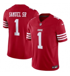 Men's San Francisco 49ers #1 Deebo Samuel Red 2024 F.U.S.E. Vapor Untouchable Limited Football Stitched Jersey