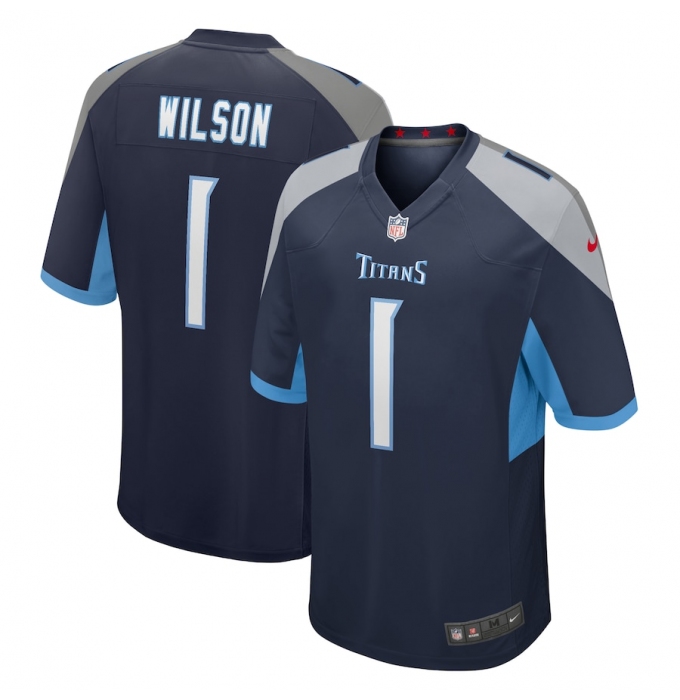 Men's Tennessee Titans #1 Isaiah Wilson Nike Navy 2020 NFL Draft First Round Pick Game Jersey