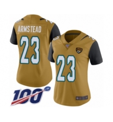 Women's Jacksonville Jaguars #23 Ryquell Armstead Limited Gold Rush Vapor Untouchable 100th Season Football Jersey