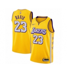 Men's Los Angeles Lakers #23 Anthony Davis Swingman Gold 2019-20 City Edition Basketball Jersey
