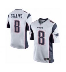 Men's New England Patriots #8 Jamie Collins Game White Football Jersey