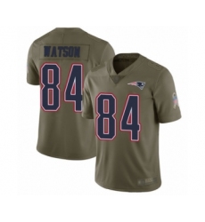 Men's New England Patriots #84 Benjamin Watson Limited Olive 2017 Salute to Service Football Jersey