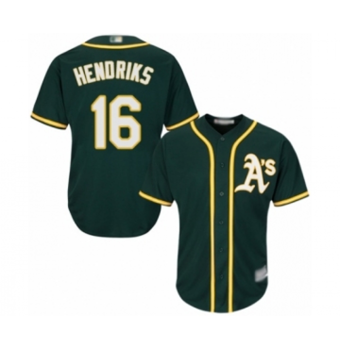 Men's Oakland Athletics #16 Liam Hendriks Replica Green Alternate 1 Cool Base Baseball Jersey