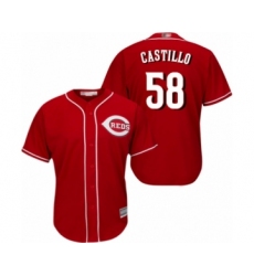 Men's Cincinnati Reds #58 Luis Castillo Replica Red Alternate Cool Base Baseball Jersey