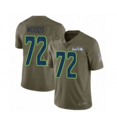 Men's Seattle Seahawks #72 Al Woods Limited Olive 2017 Salute to Service Football Jersey