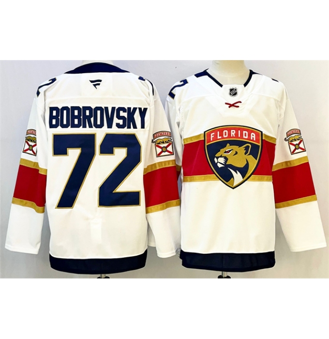 Men's Florida Panthers #72 Sergei Bobrovsky White 2024-25 Home Stitched Hockey Jersey