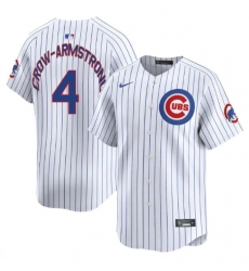 Men's Chicago Cubs #4 Pete Crow-Armstrong White Home Limited Stitched Baseball Jersey