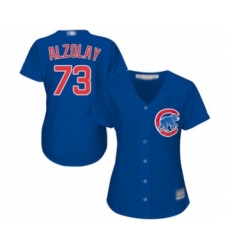 Women's Chicago Cubs #73 Adbert Alzolay Authentic Royal Blue Alternate Cool Base Baseball Player Jersey