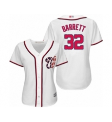 Women's Washington Nationals #32 Aaron Barrett Authentic White Home Cool Base Baseball Player Jersey
