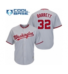 Youth Washington Nationals #32 Aaron Barrett Authentic Grey Road Cool Base Baseball Player Jersey