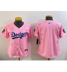 Women's Los Angeles Dodgers Blank Pink 2025 Tokyo Series Limited Stitched Baseball Jersey(Run Small)