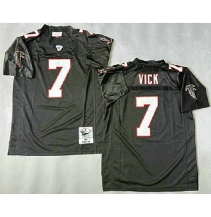 Men's Atlanta Falcons #7 Michael Vick Black 2003 Throwback Jersey