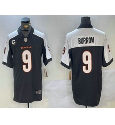 Men's Cincinnati Bengals #9 Joe Burrow Black Thanksgiving FUSE Vapor Limited Stitched Jersey Men's Cincinnati Bengals #9 Joe Burrow Black Thanksgiving FUSE Vapor Limited Stitched Jersey