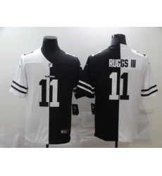 Men's Oakland Raiders #11 Henry Ruggs III Black White Limited Split Fashion Football Jersey