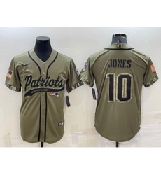 Men's New England Patriots #10 Mac Jones Olive 2022 Salute to Service Cool Base Stitched Baseball Jersey Men's New England Patriots #10 Mac Jones Olive 2022 Salute to Service Cool Base Stitched Baseball Jersey