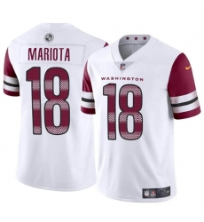 Men's Washington Commanders #18 Marcus Mariota White 2024 Vapor Limited Stitched Football Jersey Men's Washington Commanders #18 Marcus Mariota White 2024 Vapor Limited Stitched Football Jersey