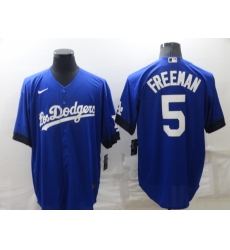 Men's Nike Los Angeles Dodgers #5 Freddie Freeman Blue City Player Jersey