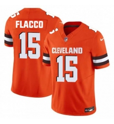 Men's Cleveland Browns #15 Flacco Orange 2025 Vapor Limited Football Stitched Jersey