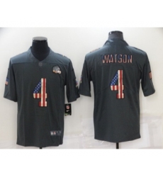 Men's Cleveland Browns #4 Deshaun Watson Grey Salute To Service USA Flag Fashion Limited Stitched Jersey Men's Cleveland Browns #4 Deshaun Watson Grey Salute To Service USA Flag Fashion Limited Stitched Jersey