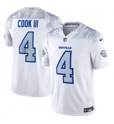 Men's Buffalo Bills #4 James Cook III White 2025 F.U.S.E. “Rivalries” Vapor Untouchable Limited Stitched Football Jersey