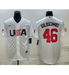 Mens USA Baseball #51 Brady Singer Number 2023 White World Baseball Classic Stitched Jersey