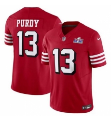 Men's San Francisco 49ers #13 Brock Purdy 2023 F U S E New Red Vapor Untouchable Limited Stitched Football 2024 Super Bowl LVIII Jersey