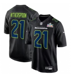 Men's Seattle Seahawks #21 Devon Witherspoon Black Nike Super Bowl LX Carbon Fashion Game Jersey