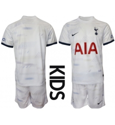 Kids Tottenham Hotspur Blank 2023-24 White Home Soccer Jersey