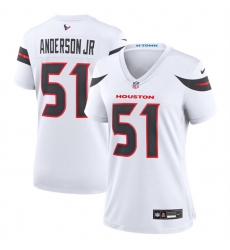 Women's Houston Texans #51 Will Anderson Jr. White 2024 Stitched Jersey Women's Houston Texans #51 Will Anderson Jr. White 2024 Stitched Jersey