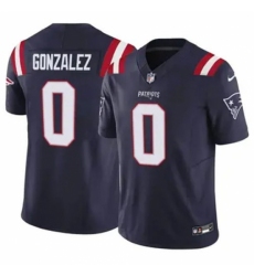 Youth New England Patriots #0 Christian Gonzalez Blue Stitched Vapor Limited Jersey Youth New England Patriots #0 Christian Gonzalez Blue Stitched Vapor Limited Jersey