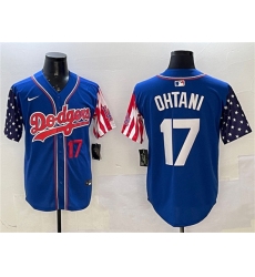 Men's Los Angeles Dodgers #17 Shohei Ohtani Royal Limited Stitched Baseball Jersey