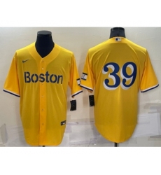 Men's Boston Red Sox #39 Christian Arroyo Gold No Name 2021 City Connect Stitched MLB Cool Base Nike Jersey