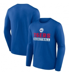 Men's Philadelphia 76ers Royal Let's Go Long Sleeve T-Shirt