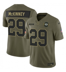 Men's Green Bay Packers #29 Xavier McKinney Olive 2025 F.U.S.E. Salute to Service Limited Football Stitched Jersey