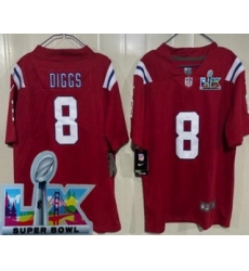 Youth New England Patriots #8 Stefon Diggs Limited Red Super Bowl LX Vapor Jersey