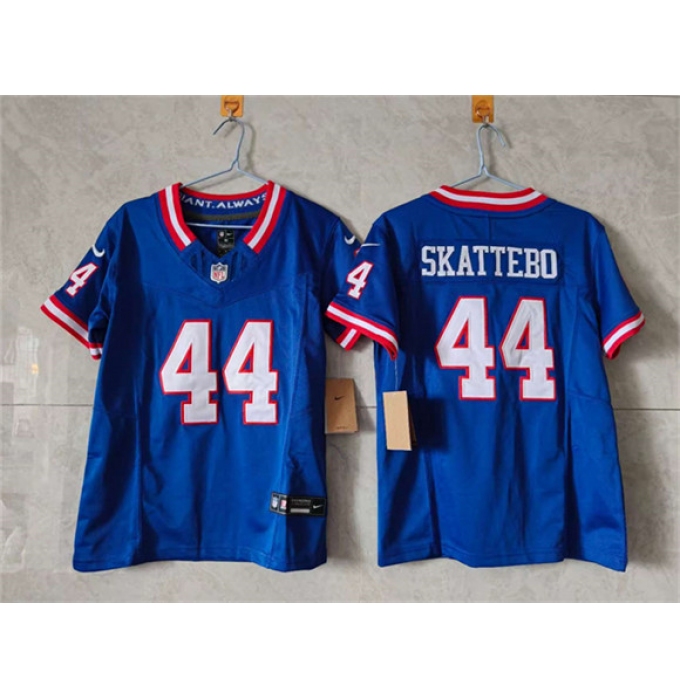 Women's New York Giants #44 Cam Skattebo Blue F.U.S.E. Throwback Limited Stitched Jersey(Run Small)