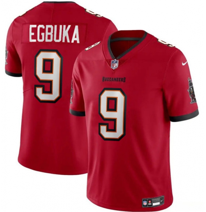 Men's Tampa Bay Buccaneers #9 Emeka Egbuka Red 2025 Draft Vapor Limited Football Stitched Jersey