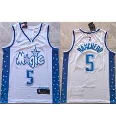 Men's Orlando Magic #5 Paolo Banchero Silver 2025-26 City Edition Stitched Basketball Jersey