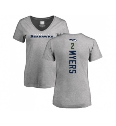 Football Women's Seattle Seahawks #2 Jason Myers Ash Backer T-Shirt