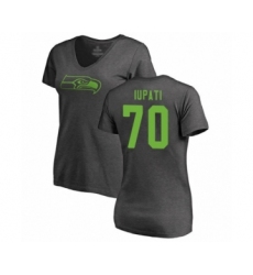 Football Women's Seattle Seahawks #70 Mike Iupati Ash One Color T-Shirt