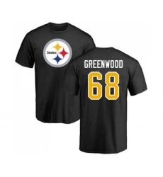 Football Pittsburgh Steelers #68 L.C. Greenwood Black Name & Number Logo T-Shirt