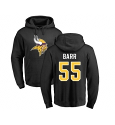 Football Minnesota Vikings #55 Anthony Barr Black Name & Number Logo Pullover Hoodie