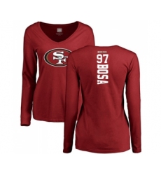 Football Women's San Francisco 49ers #97 Nick Bosa Red Backer Long Sleeve T-Shirt