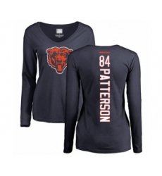 Football Women's Chicago Bears #84 Cordarrelle Patterson Navy Blue Backer Long Sleeve T-Shirt