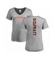 Football Women's Cincinnati Bengals #57 Germaine Pratt Ash Backer V-Neck T-Shirt