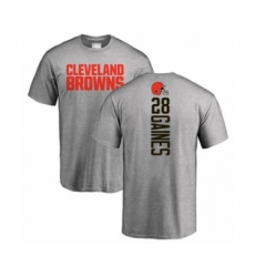 Football Cleveland Browns #28 Phillip Gaines Ash Backer T-Shirt